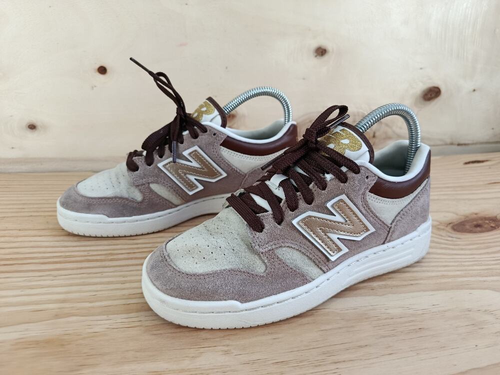 New Balance 480 Size 4.5W / 3 Men Suede Beige Brown Low Top Sneakers EUC